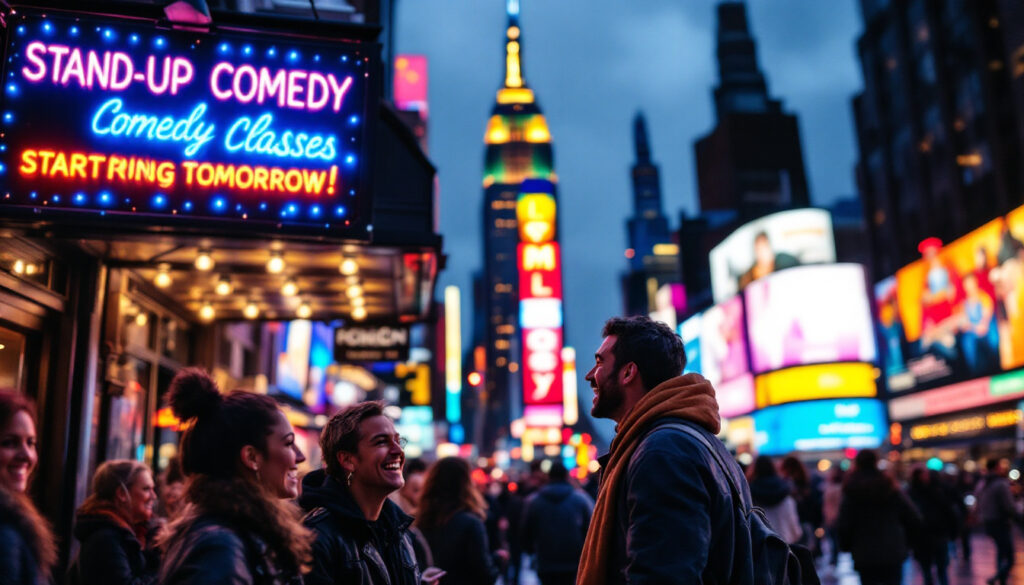 découvrez comment améliorer vos compétences en prise de parole en public avec des cours de stand-up comedy à new york city. rejoignez-nous dès demain pour développer votre confiance et votre humour tout en apprenant à captiver votre auditoire.